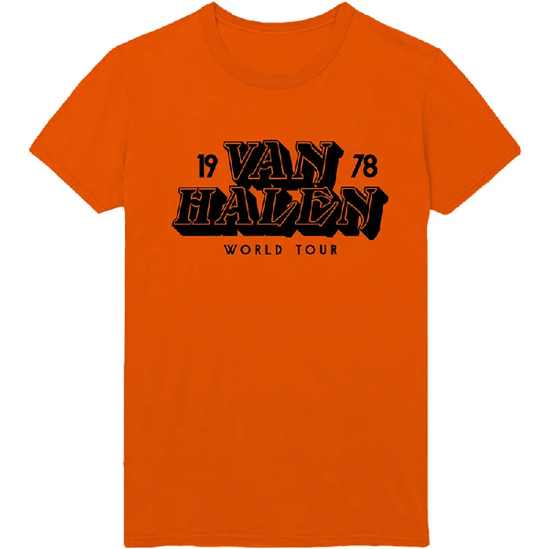 Van Halen | Official Band T-Shirt | World Tour '78 Basic T-Shirt Crew Neck Short Sleeve Van Halen | Official Band T-Shirt | World Tour '78 Basic T-Shirt Crew Neck Short Sleeve