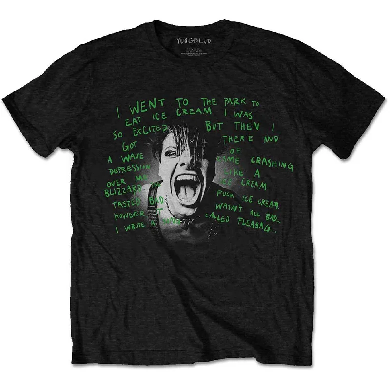 Yungblud | Official Band T-shirt | Lyric Photo Asymmetrical Pockets Print