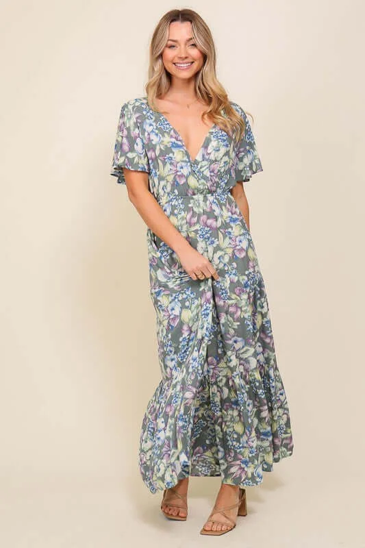 Arya Floral Maxi Dress Classic Solid Maxi Dress