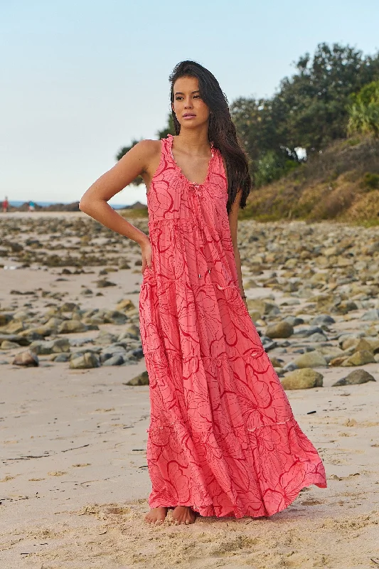 Erryn Maxi Dress - Rosella Trendy Satin Maxi Dress