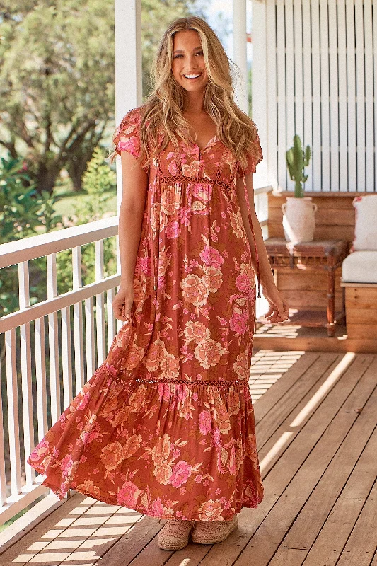 Valerie Maxi Dress - Woodstock Trendy Off-Shoulder Ruffle Maxi Dress