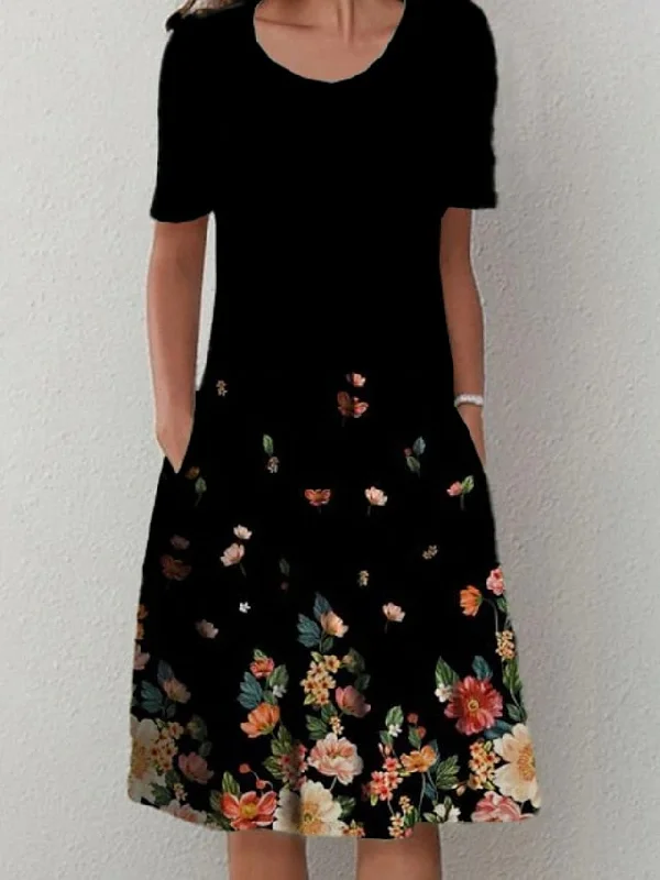 Women's Casual Dress Shift Dress Midi Dress Black Short Sleeve Floral Ruched Summer Spring Crew Neck Fashion Vacation Summer Dress Spring Dress S M L XL XXL 3XL Comfortable Lace-Up Midi Dress Women's Casual Dress Shift Dress Midi Dress Black Short Sleeve Floral Ruched Summer Spring Crew Neck Fashion Vacation Summer Dress Spring Dress S M L XL XXL 3XL Comfortable Lace-Up Midi Dress