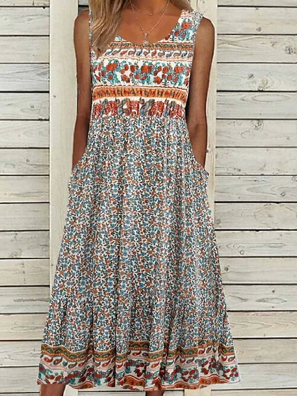 Women's Casual Dress Tank Dress Summer Dress Floral Pocket Print Strap Midi Dress Active Fashion Outdoor Daily Sleeveless Loose Fit Blue Summer Spring S M L XL XXL Fashionable Sheer Sleeve Midi Dress Women's Casual Dress Tank Dress Summer Dress Floral Pocket Print Strap Midi Dress Active Fashion Outdoor Daily Sleeveless Loose Fit Blue Summer Spring S M L XL XXL Fashionable Sheer Sleeve Midi Dress