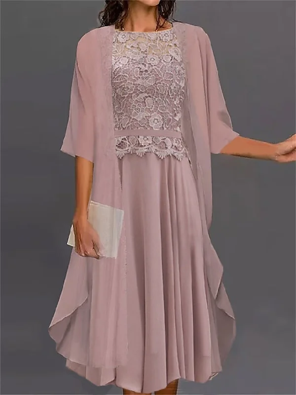 Women's Two Piece Dress Set Casual Dress Lace Dress Outdoor Daily Fashion Elegant Lace Embroidered Midi Dress Crew Neck 3/4 Length Sleeve Floral Regular Fit Pink Summer Spring S M L XL XXL Fashionable Off-Shoulder Dress Midi Women's Two Piece Dress Set Casual Dress Lace Dress Outdoor Daily Fashion Elegant Lace Embroidered Midi Dress Crew Neck 3/4 Length Sleeve Floral Regular Fit Pink Summer Spring S M L XL XXL Fashionable Off-Shoulder Dress Midi