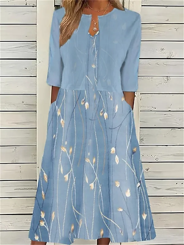 Women's Two Piece Dress Set Casual Dress Print Dress Outdoor Daily Fashion Elegant Pocket Print Midi Dress Crew Neck Half Sleeve Floral Regular Fit Pink Blue Green Summer Spring S M L XL XXL Elegant Satin Midi Dress Women's Two Piece Dress Set Casual Dress Print Dress Outdoor Daily Fashion Elegant Pocket Print Midi Dress Crew Neck Half Sleeve Floral Regular Fit Pink Blue Green Summer Spring S M L XL XXL Elegant Satin Midi Dress