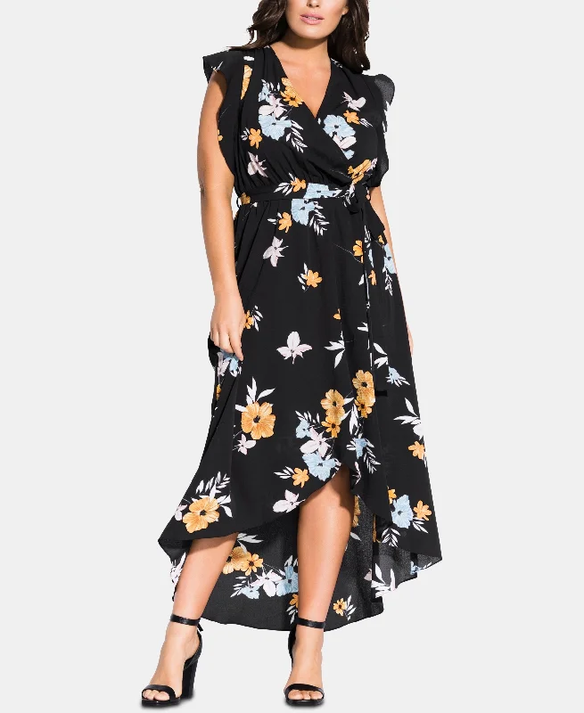 City Chic Trendy Plus Size Zinnea Maxi Dress Cozy Maxi Dress with Slit