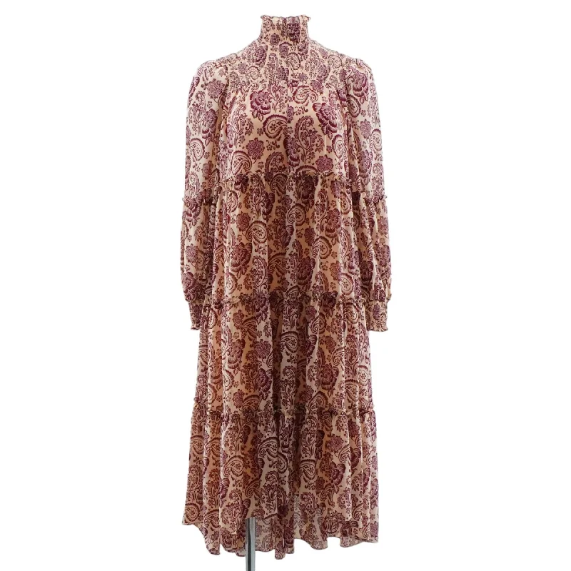 Beige Paisley Maxi Dress Elegant Boho Maxi Dress