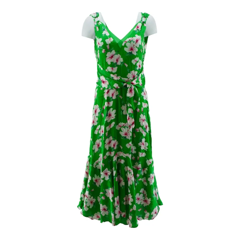 Green Floral Maxi Dress Comfortable Casual Maxi Dress