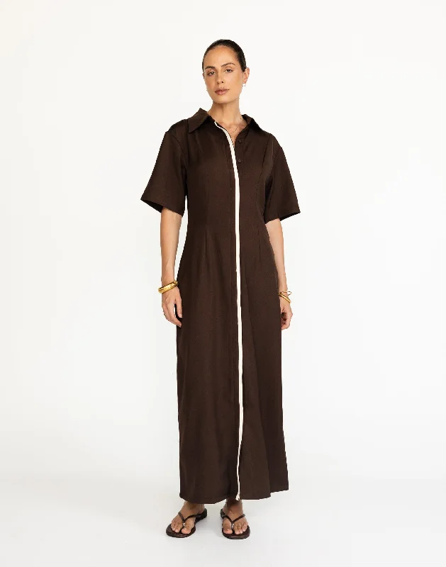 Vero Maxi Dress (Chocolate) Stylish Boho Maxi Dress