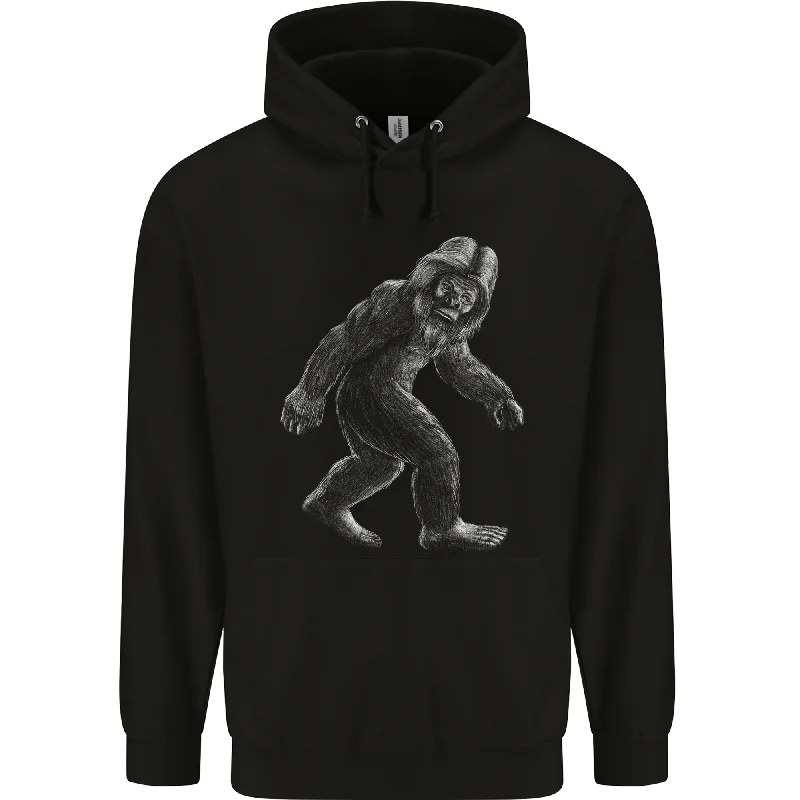 Bigfoot Taking a Stroll Mens 80% Cotton Hoodie Hoodie Sweatshirt Pullover