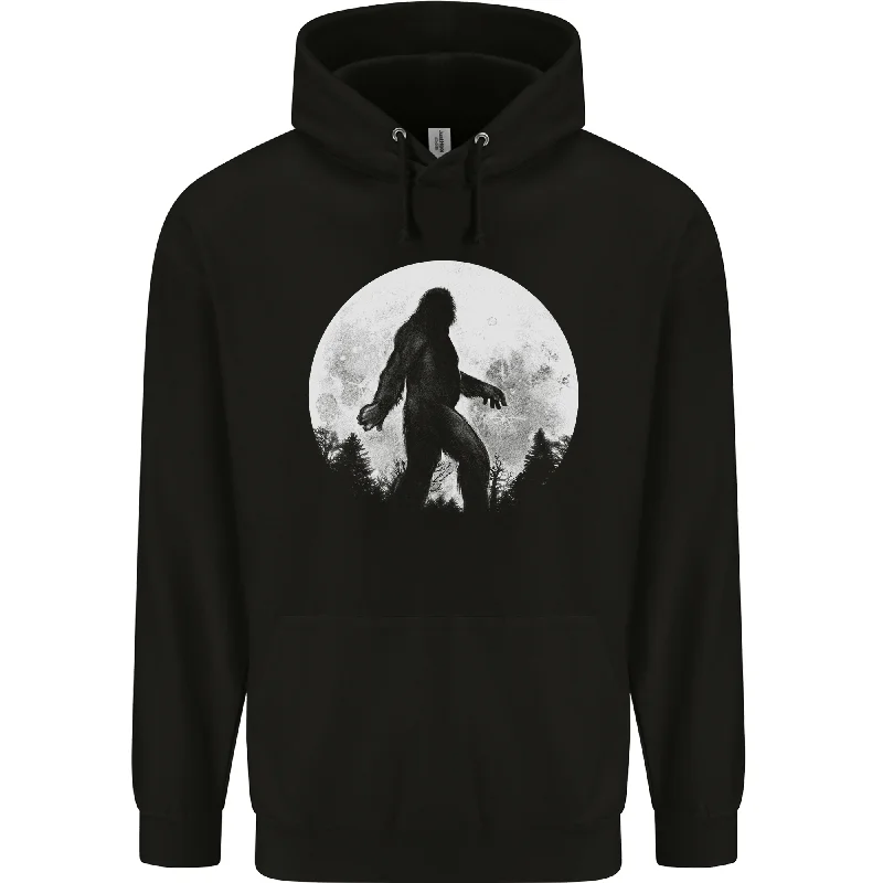 Bigfoot With a Moon Background Mens 80% Cotton Hoodie Hoodie with Logo Branding Identity