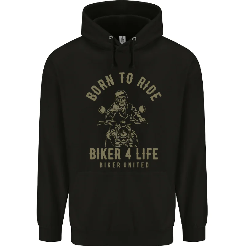 Biker 4 Life Motorbike Motorcycle Skull Mens 80% Cotton Hoodie Hoodie with Magnetic Closure Innovative Modern