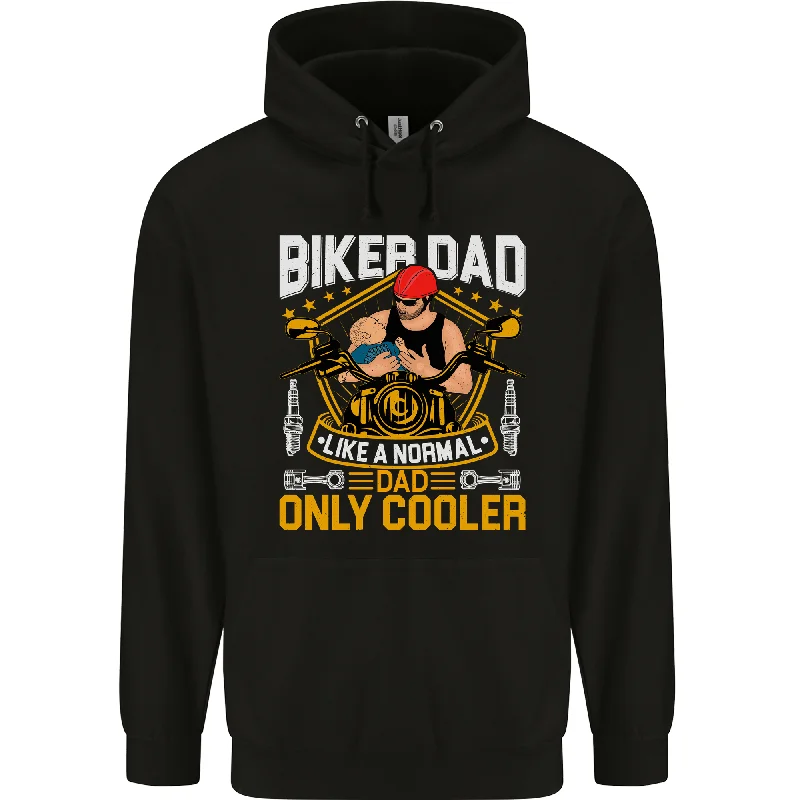 Biker Baby Dad Funny Fathers Day Motorcycle Mens 80% Cotton Hoodie Hoodie with Zipper Versatile Modern