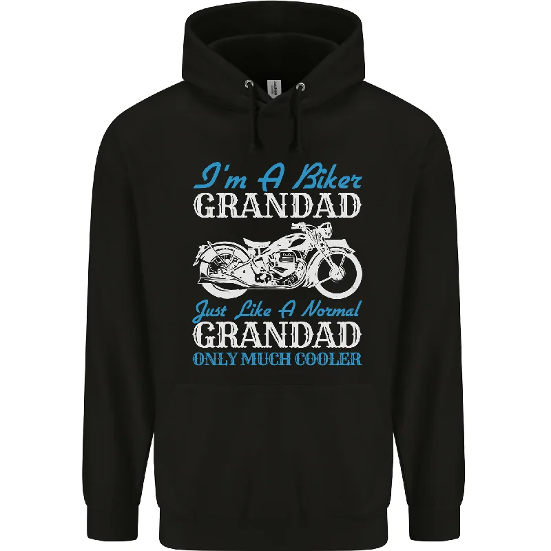 Biker Grandad Grandparents Day Motorcycle Bike Mens 80% Cotton Hoodie Hoodie with Reflective Safety Nightwear