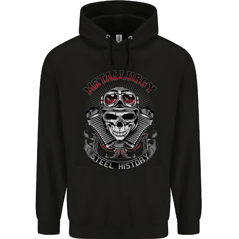 Biker Metallurgy Motorbike Motorcycle Skull Mens 80% Cotton Hoodie Hoodie with Illustration Artistic Creative