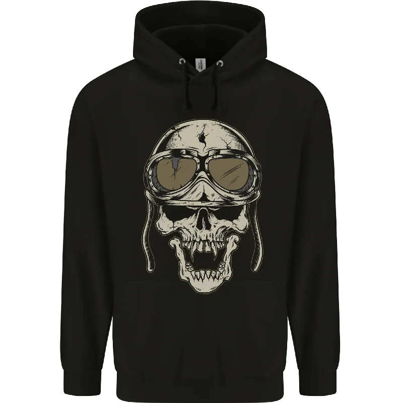 Biker Skull Motorcycle Skulls Motorbike Mens 80% Cotton Hoodie Hoodie with Hem Fringe Bohemian Relaxed