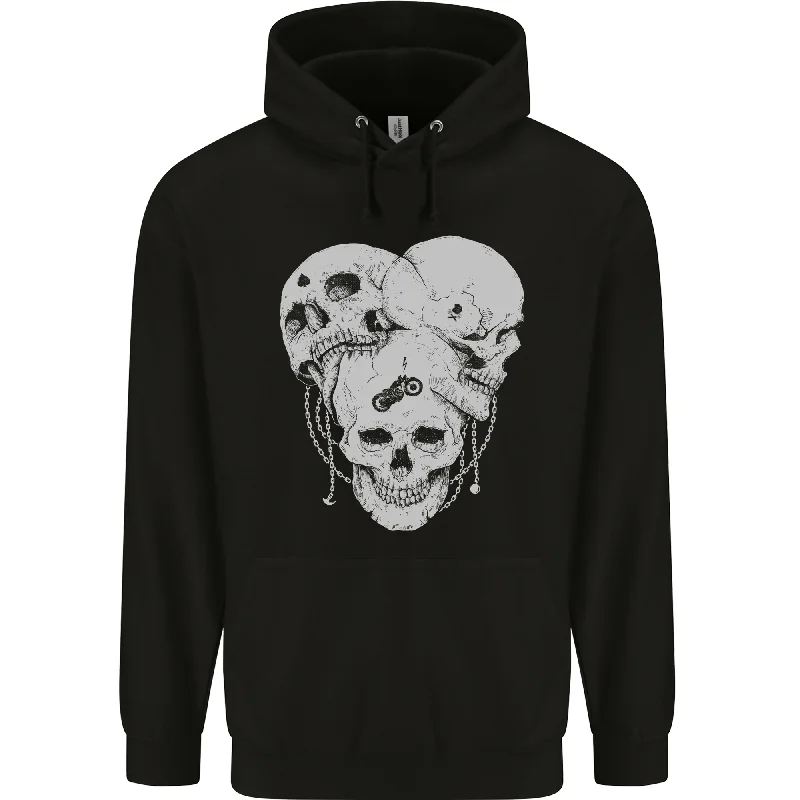 Biker Skulls Motorcycle Motorbike Chopper Mens 80% Cotton Hoodie Hoodie with Pocket Utility Practical