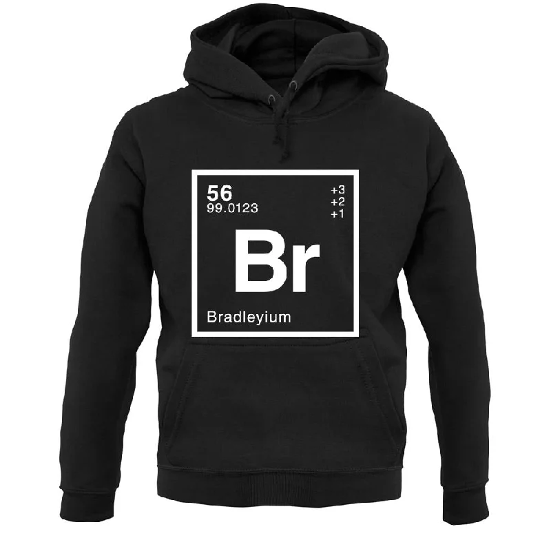 Bradley - Periodic Element Unisex Hoodie Hoodie with Monochrome Minimalist Simple