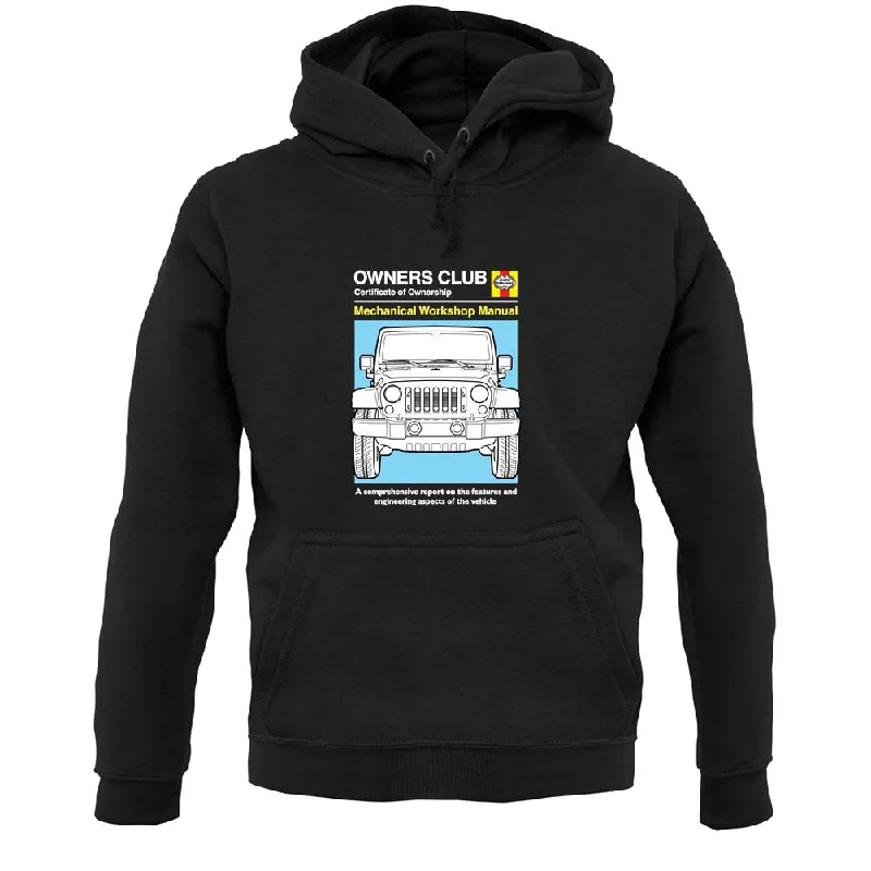 Car Owners Manual Jeep Unisex Hoodie Hoodie with Batwing Sleeves Loose Dramatic