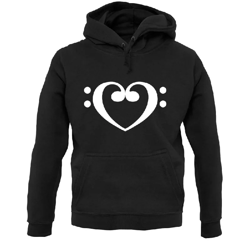 Heart Clef Unisex Hoodie Hoodie with Crew Neck Simple Timeless