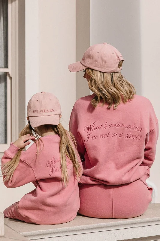 Ivy City Sweatshirt in Pink Hoodie with Typography Text Message