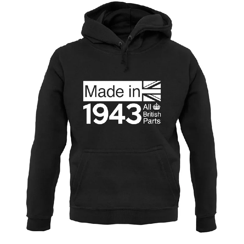 Made In 1943 All British Parts Crown Unisex Hoodie Hoodie with Gradient Ombre Colorful