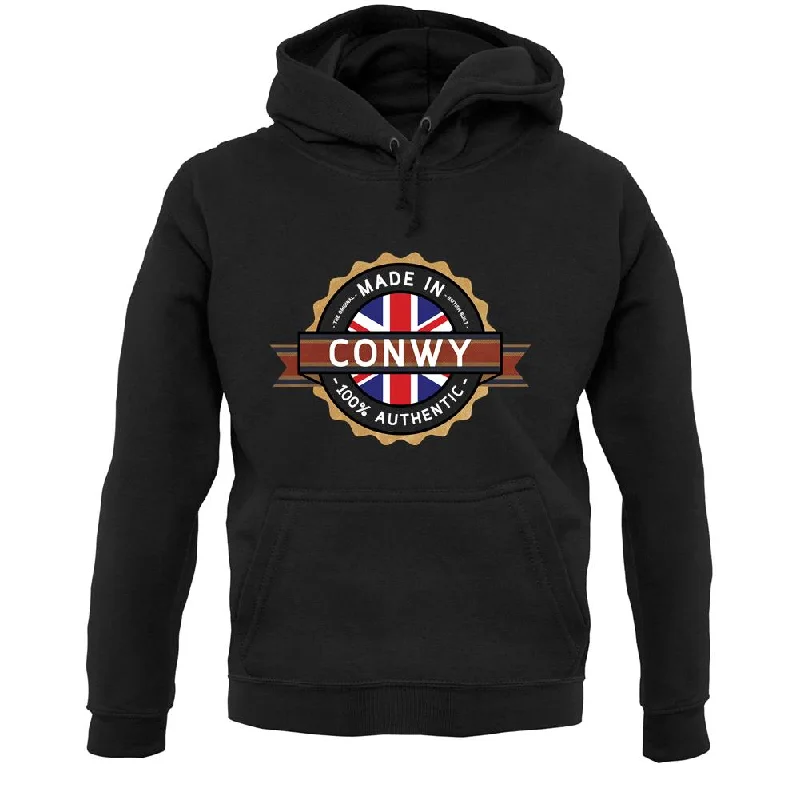 Made In Conwy 100% Authentic Unisex Hoodie Hoodie with High Neck Warm Protective