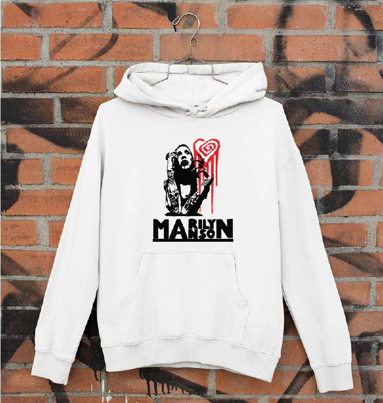 Marilyn Manson Unisex Hoodie for Men/Women Hoodie with Hem Raw Edge Edgy Unfinished