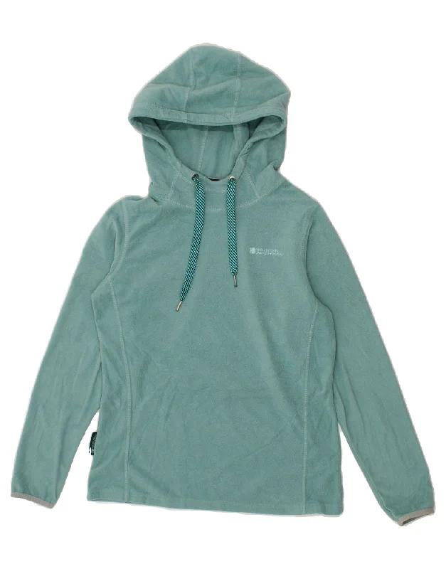 MOUNTAIN WAREHOUSE Womens Hooded Fleece Jumper UK 10 Small Green Polyester Hoodie with Zipper Placket Modern Functional