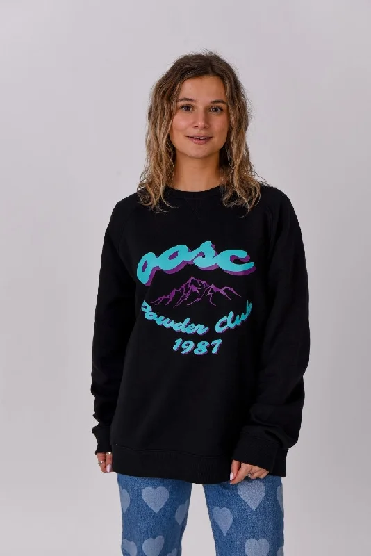 Powder Club Sweatshirt - Black Hoodie with Color Block Contrast Stylish