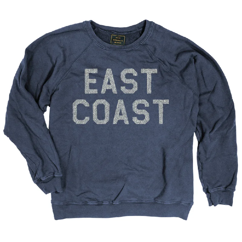 Retro Brand East Coast Vintage French Terry Sweatshirt Hoodie with Contrast Stitching Detailed Premium