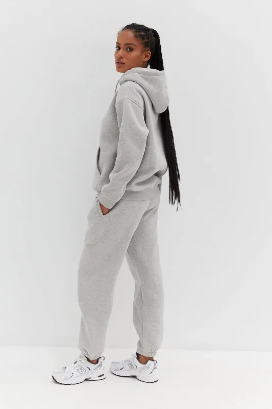 Sojo Hoodie - Grey Hoodie with Hem Contrast Bold Stylish