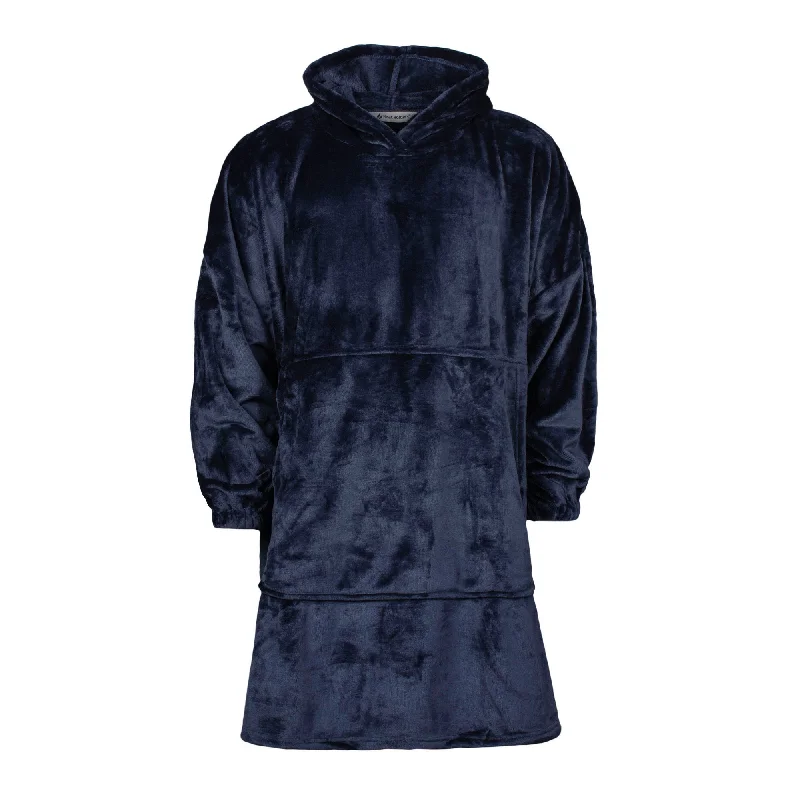 Soul Warming Mega Hoodie - Navy Hoodie with Raw Hem Edgy Unfinished