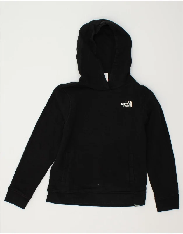 THE NORTH FACE Boys Graphic Hoodie Jumper 10-11 Years XL Black Cotton Hoodie with Turtle Neck Cozy Winter