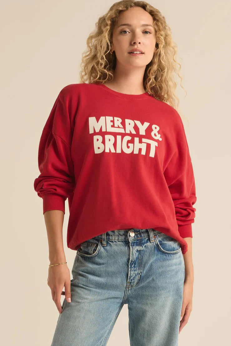 merry + bright sweatshirt Hoodie with Reflective Safety Nightwear