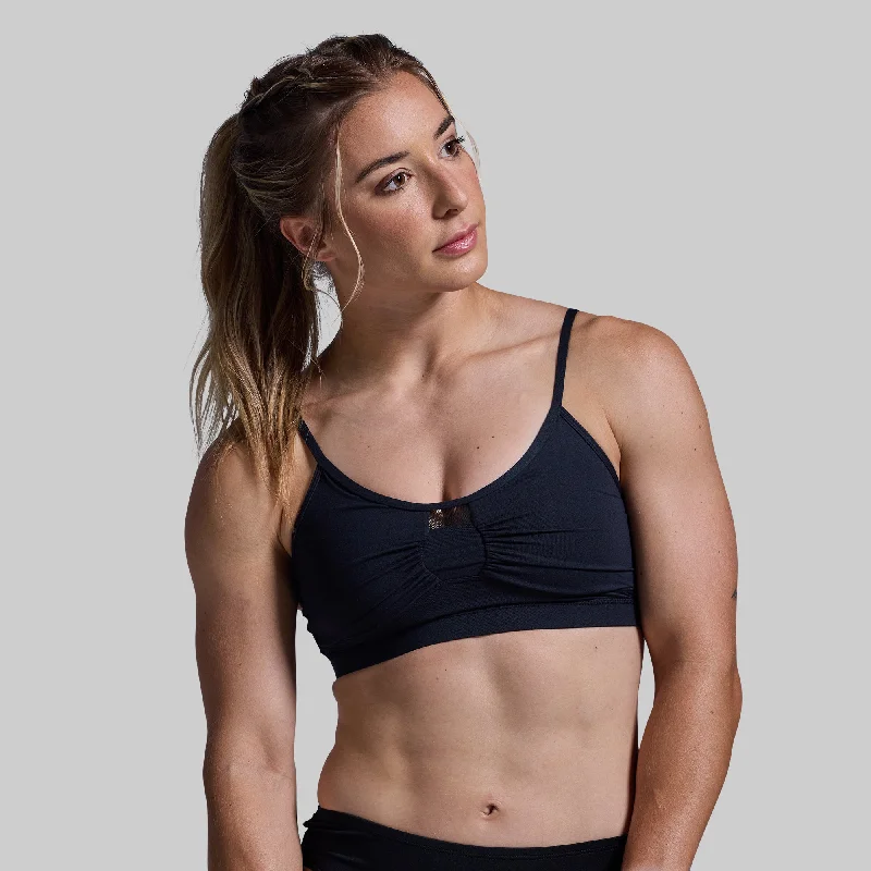 Athleisure Bra (Black) Elegant Lace Bralette