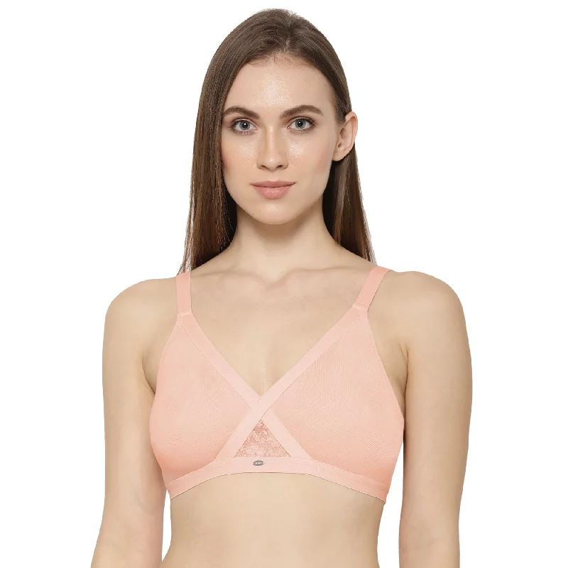 Full coverage cross over non padded non wired bra-CB-405 Supportive Cotton Bra