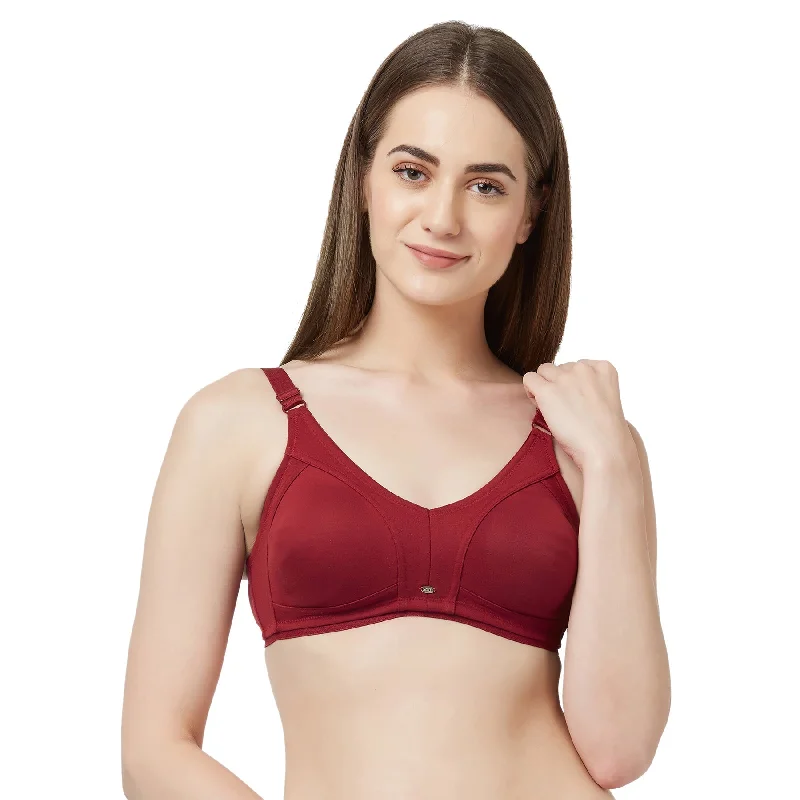 Full Coverage Non Padded Non Wired Bra-CB-329 Chic Satin Bra