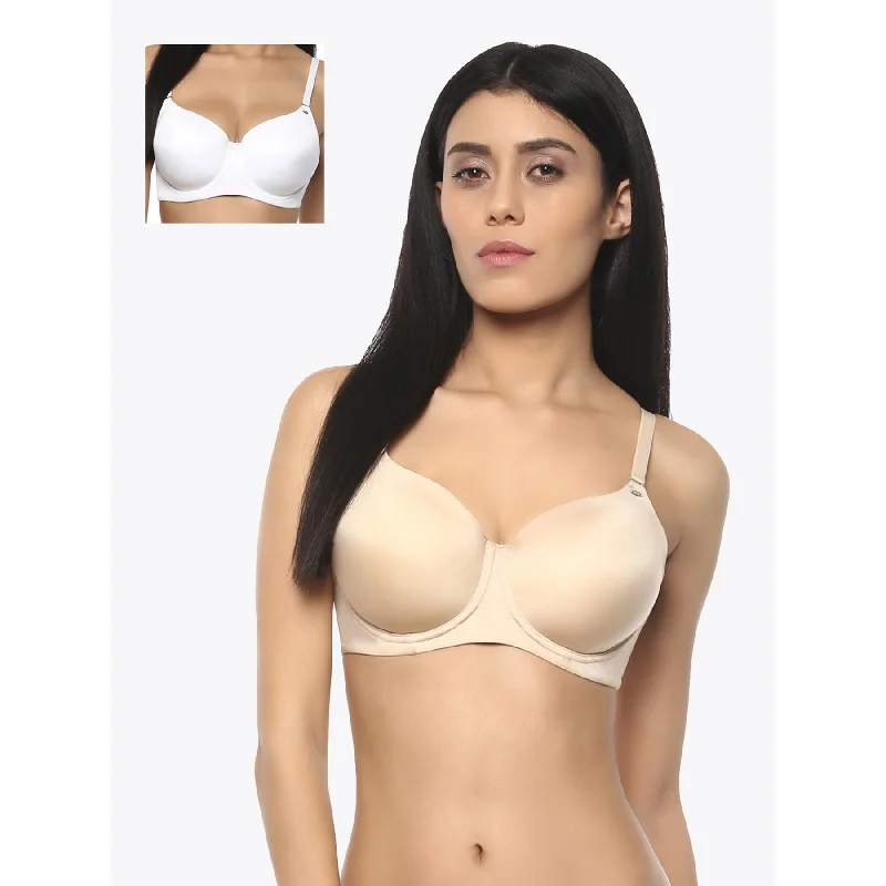 Full Coverage Padded Wired Bra Pack of 2(COMBO CB-121 Comfortable Lounge Bra