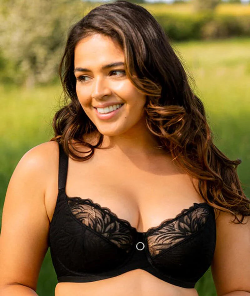 Lace Daze Balcony Bra In Black - Curvy Kate Sporty Compression Bra