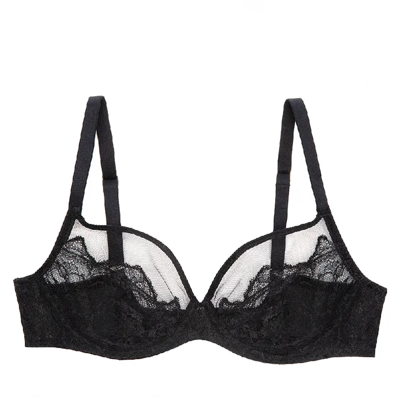 Liberté Bowery Mesh Plunge Bra Elegant Lace Lingerie