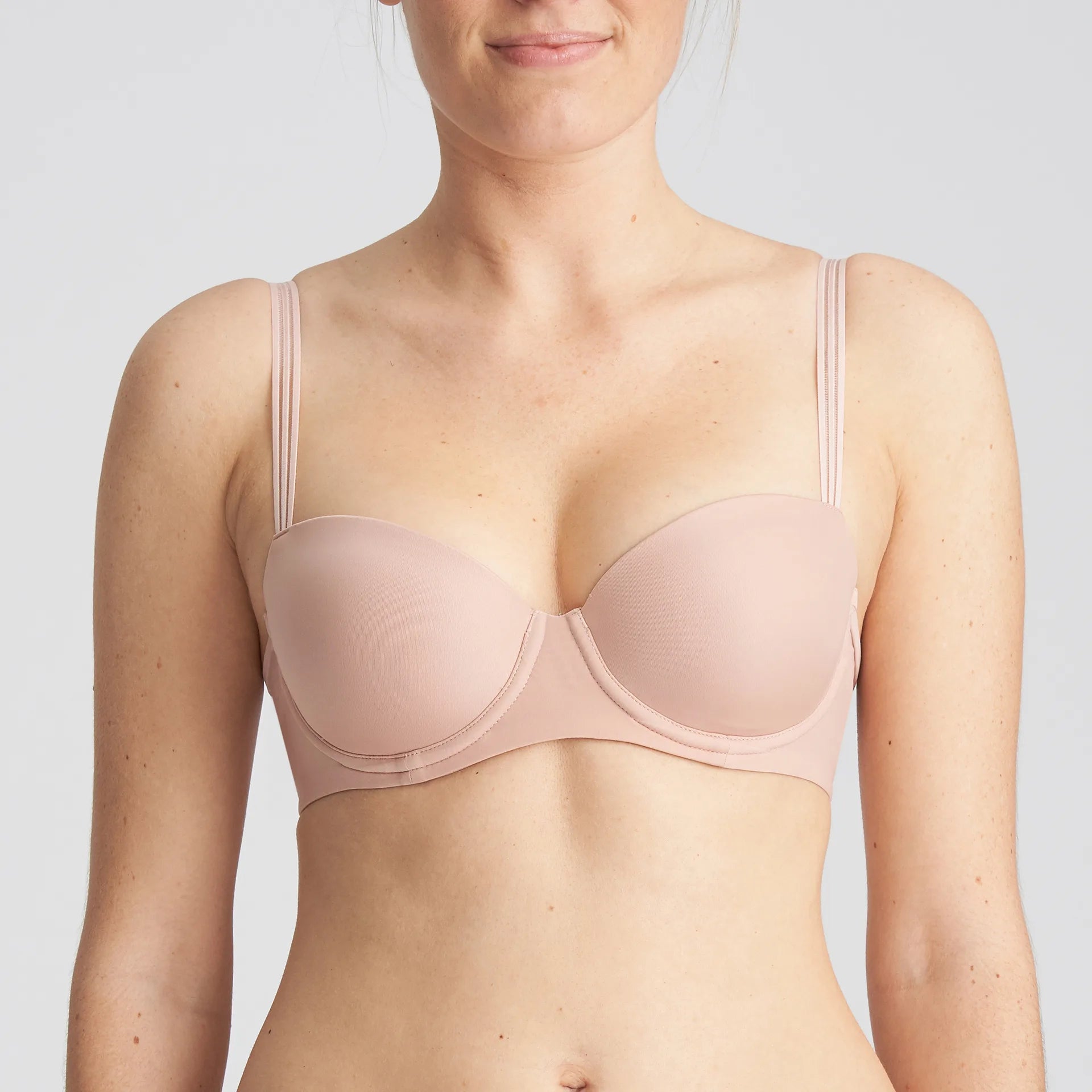 Louie Padded Balconny Bra In Powder Rose - Marie Jo Soft Mesh Bra