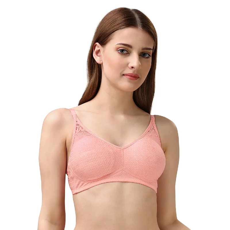 Non Padded Non Wired Medium Coverage Lace Bra FB-708 Adjustable Bra Straps