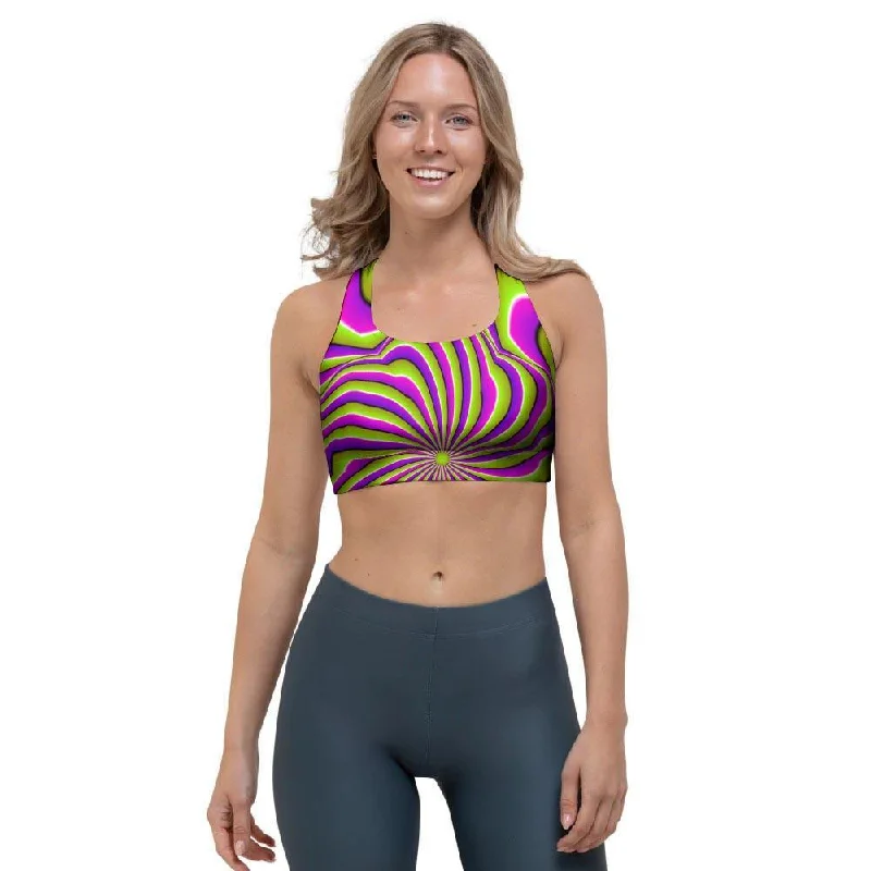 Optical illusion Abstract Sports Bra Sporty Compression Bra