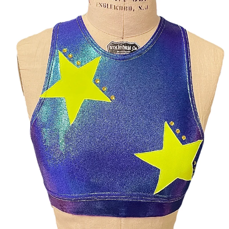 Stardust Crew Neck Sports Bra Comfortable Lace Bra