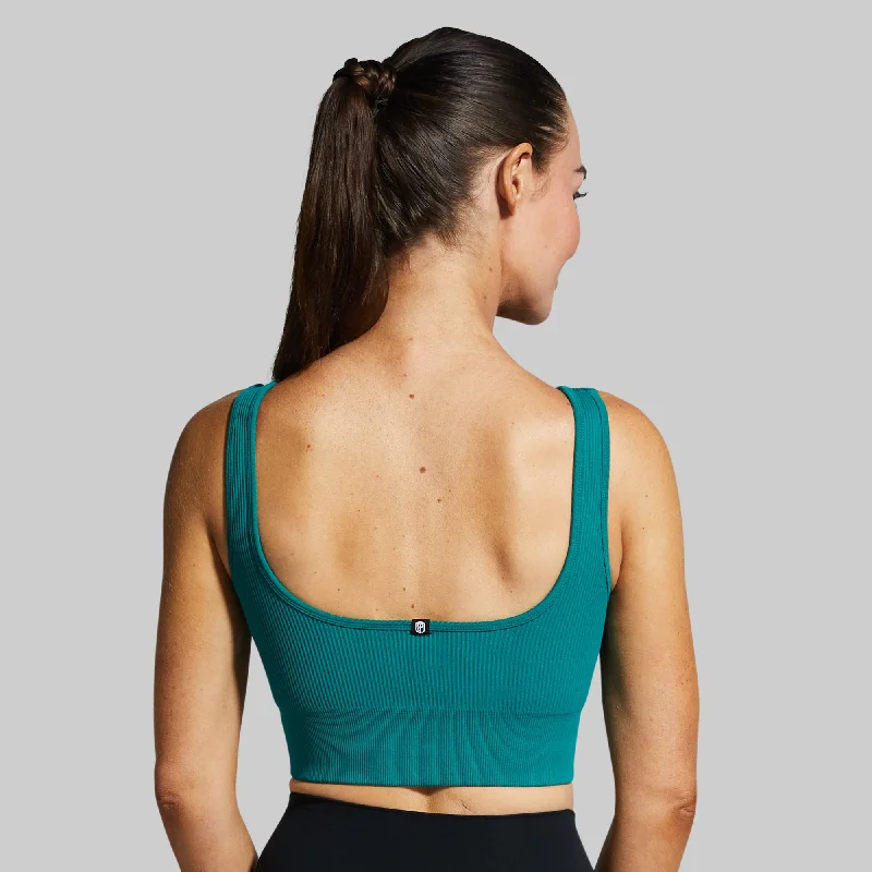 Studio Sports Bra (Emerald) Lace-Trimmed Bra