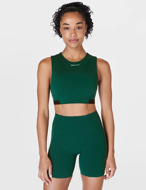 Power Advantage Bra Top - Retro Green Stretchy Full Coverage