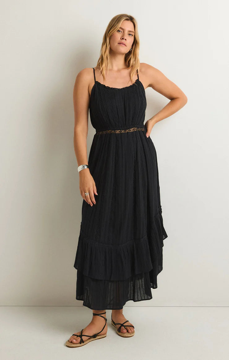 Z Supply Rose Maxi Dress | Black Trendy Maxi Dress with Straps