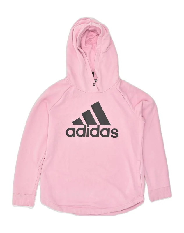 ADIDAS Womens Graphic Hoodie Jumper UK 14 Medium Pink Cotton Hoodie with Hood Adjustable Protection ADIDAS Womens Graphic Hoodie Jumper UK 14 Medium Pink Cotton Hoodie with Hood Adjustable Protection