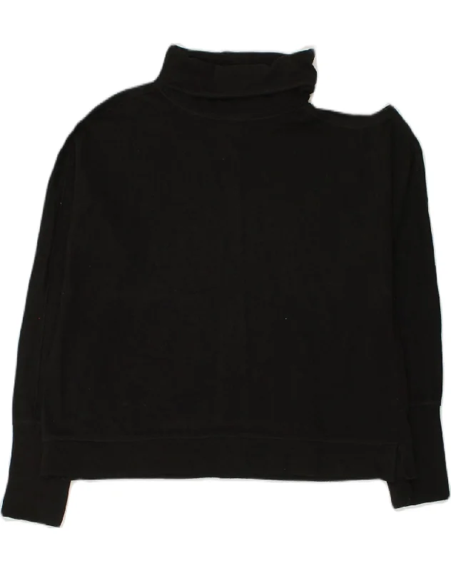 CALVIN KLEIN Womens Roll Neck Sweatshirt Jumper UK 16 Large Black Cotton Hoodie with Raglan Sleeves Sporty Comfortable CALVIN KLEIN Womens Roll Neck Sweatshirt Jumper UK 16 Large Black Cotton Hoodie with Raglan Sleeves Sporty Comfortable